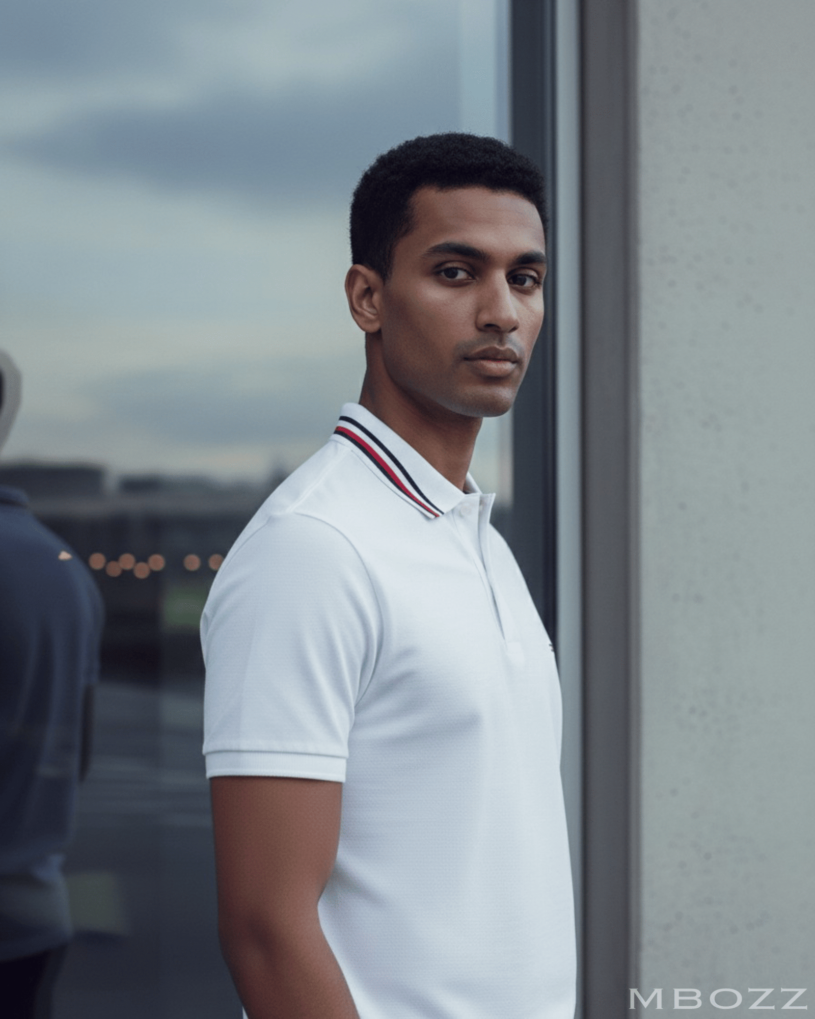 Tommy Hilfiger White Polo with Red Collar Detail - Image 2