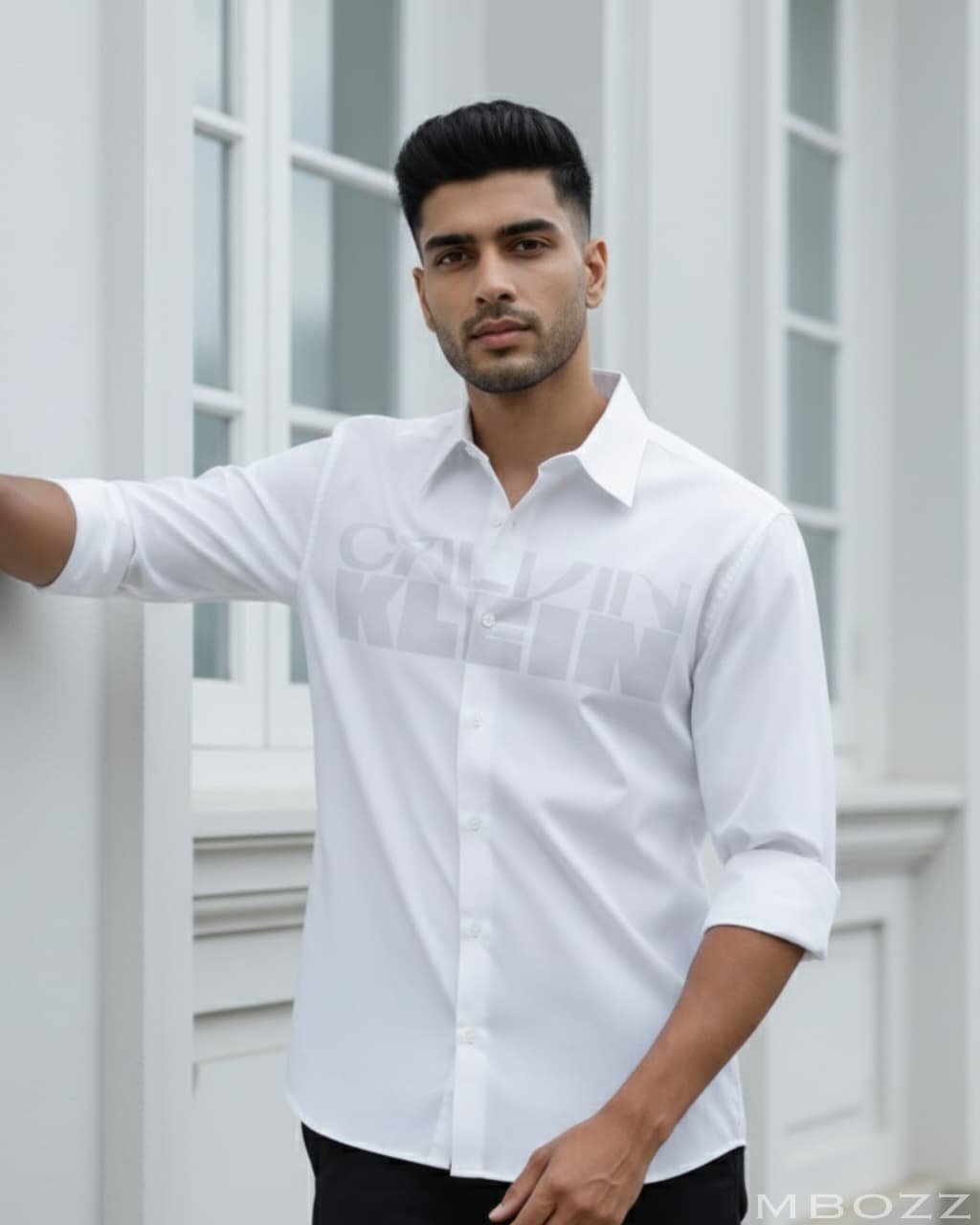 CK Long Sleeve Shirt White - Image 2