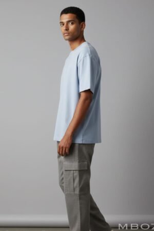 h&m Sea Blue Crew Neck T Shirt