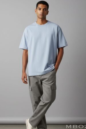 h&m Sea Blue Crew Neck T Shirt