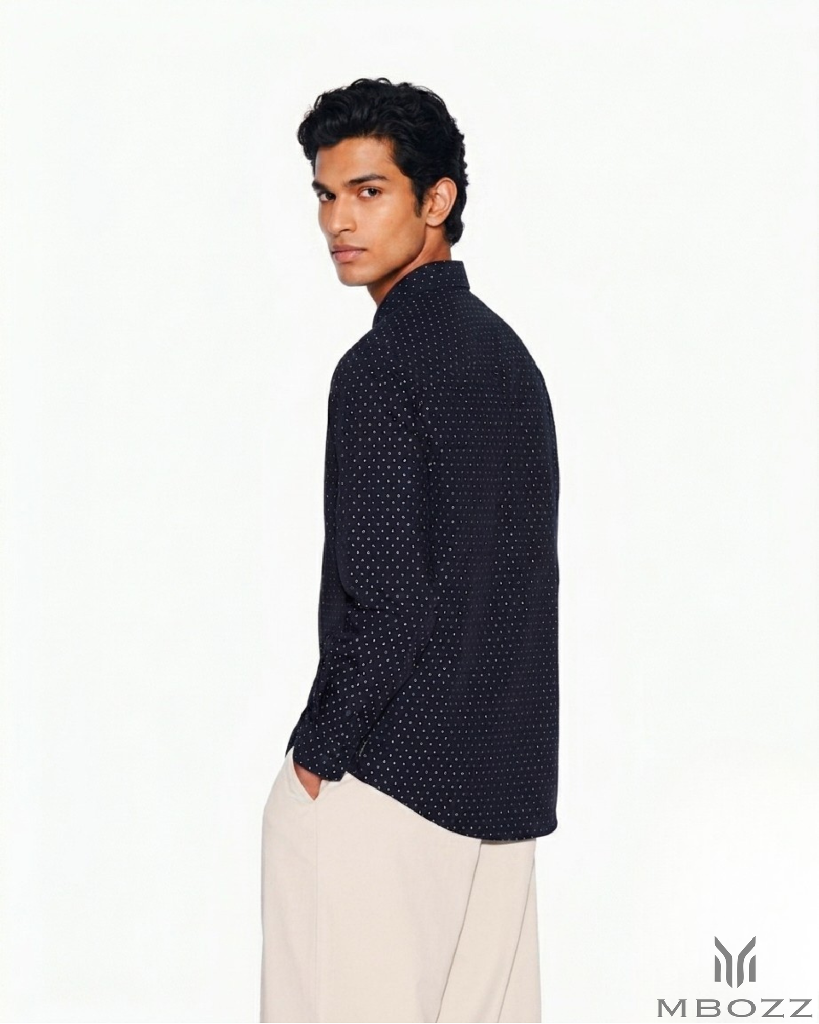 A/X Premium Micro-Print Long Sleeve Shirt