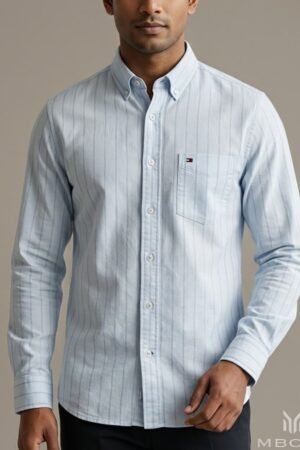 Tommy Hilfiger Sky Blue Striped Long Sleeve Shirt