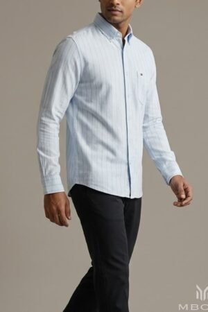 Tommy Hilfiger Sky Blue Striped Long Sleeve Shirt