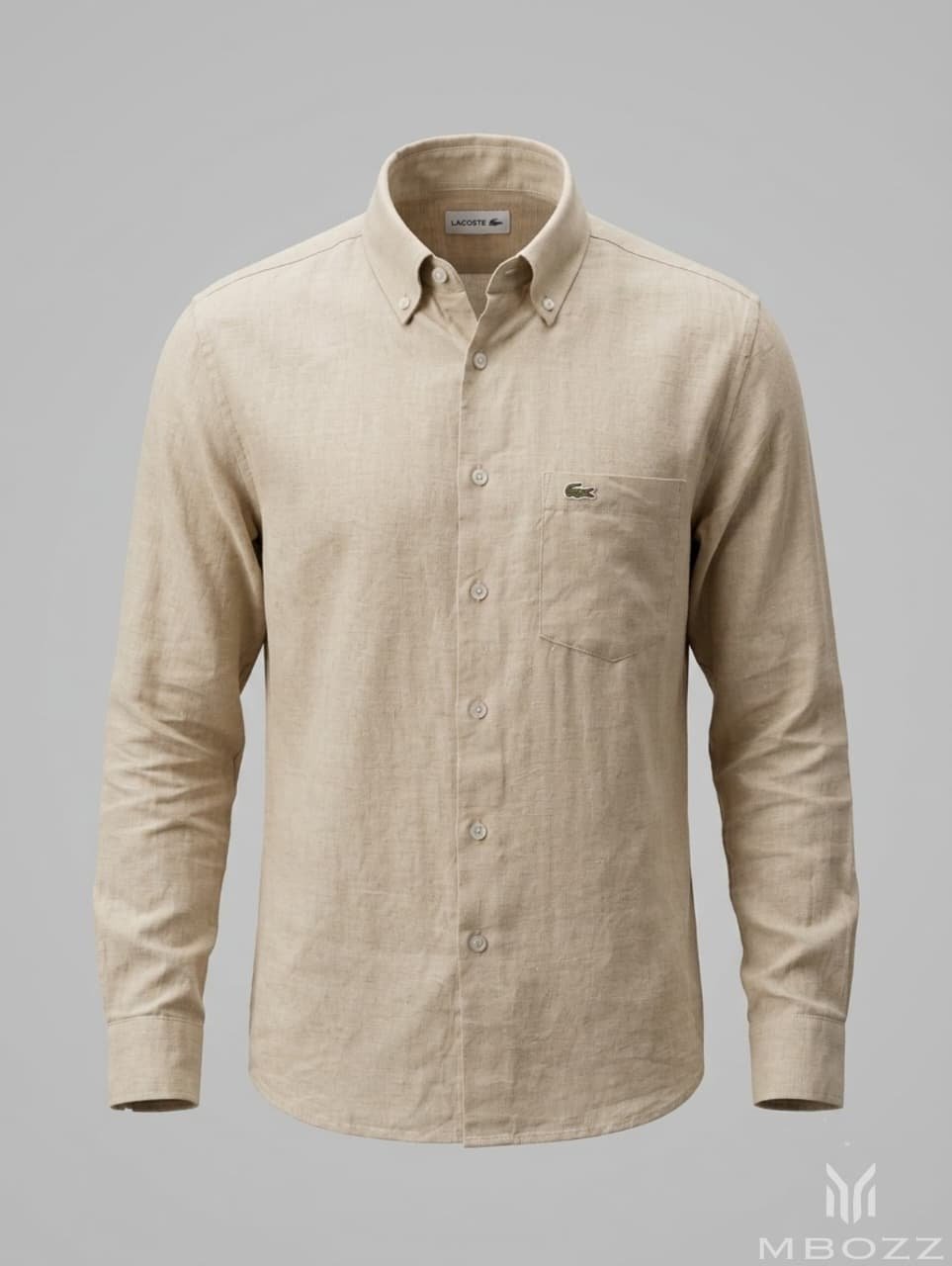 Lacoste Original Beige Long Sleeve Shirt - Image 3
